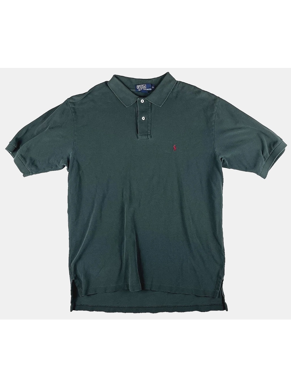 Vintage Polo Ralph Lauren Mens XL Green Polo Shirt Red Pony Short Sleeve Casual